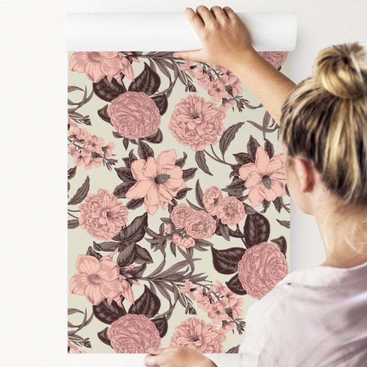 Tapeta Pastelowe Kwiaty W Stylu Vintage
