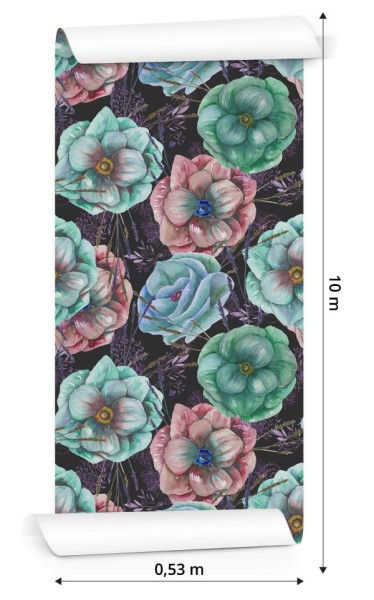 Tapeta Kolorowe Zawilce Malowane Akwarelą