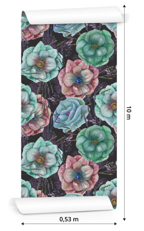 Tapeta Kolorowe Zawilce Malowane Akwarelą