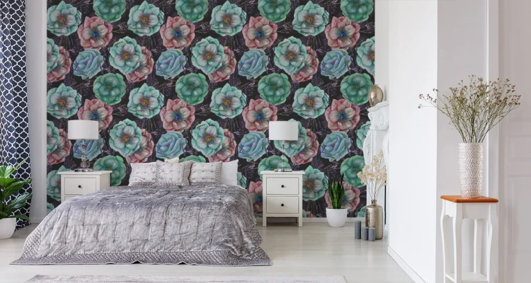 Tapeta Kolorowe Zawilce Malowane Akwarelą