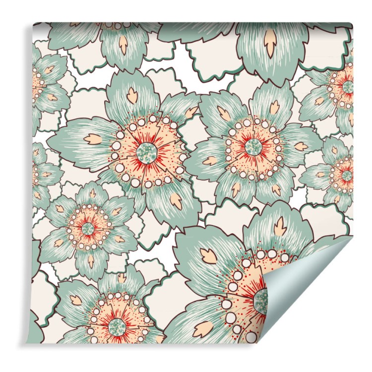 Tapeta Kolorowe Kwiaty W Stylu Vintage