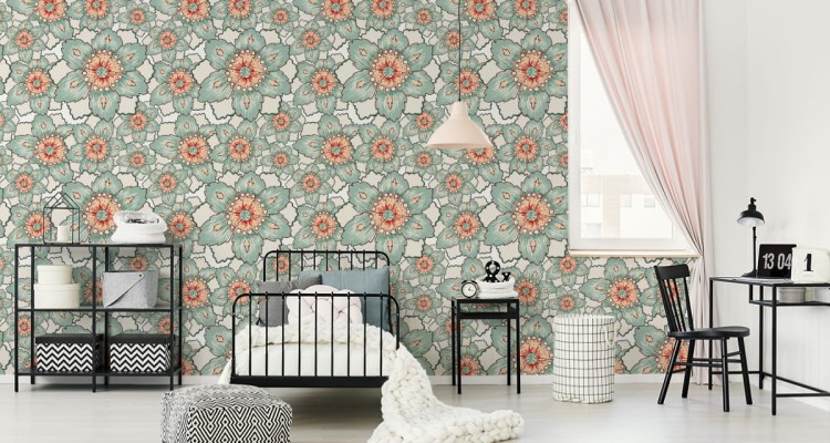 Tapeta Kolorowe Kwiaty W Stylu Vintage
