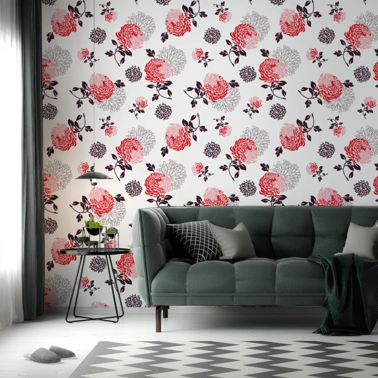 Tapeta Kwiaty - Kolorowe Chryzantemy