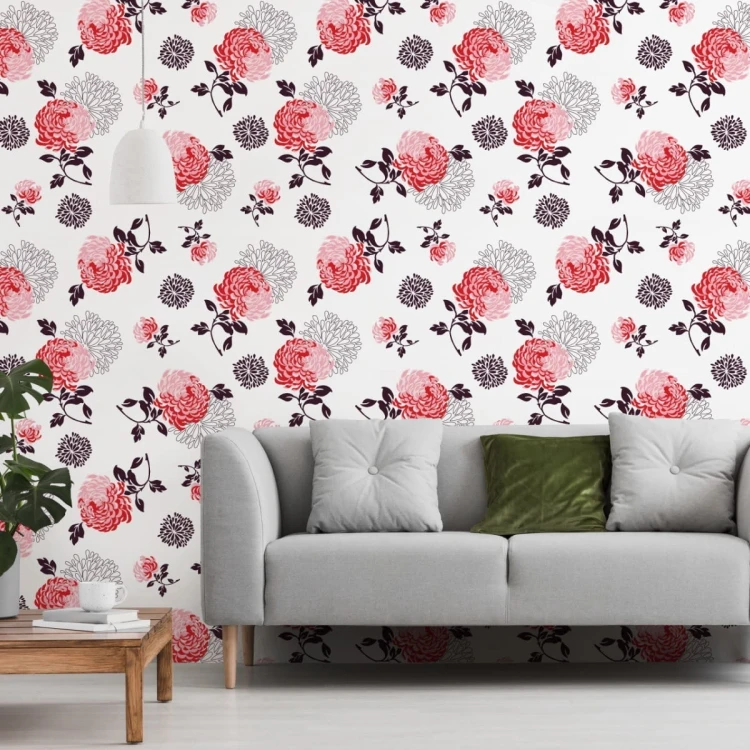 Tapeta Kwiaty - Kolorowe Chryzantemy