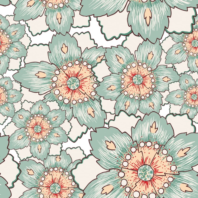 Tapeta Kolorowe Kwiaty W Stylu Vintage