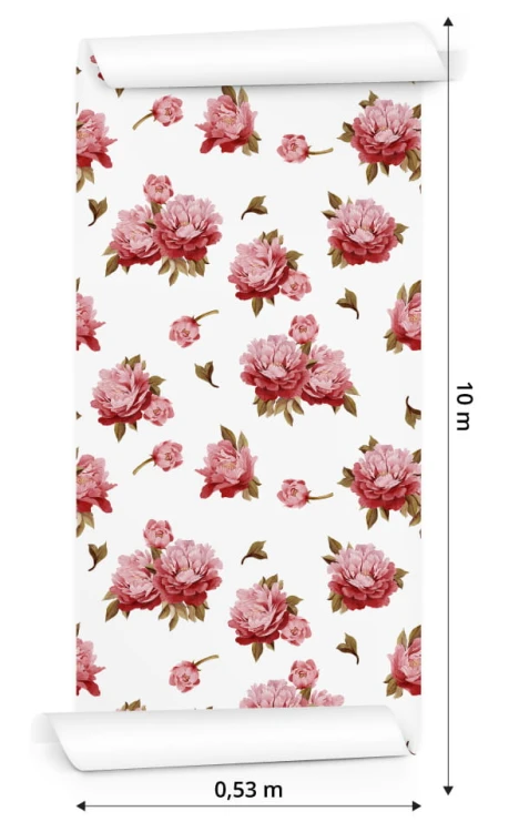 Tapeta Kolorowe Peonie - Akwarela