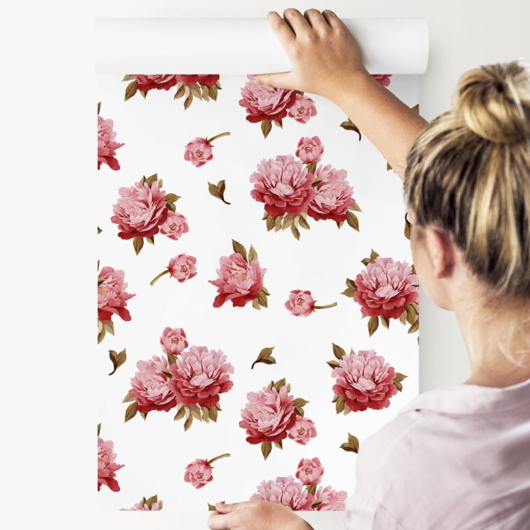 Tapeta Kolorowe Peonie - Akwarela