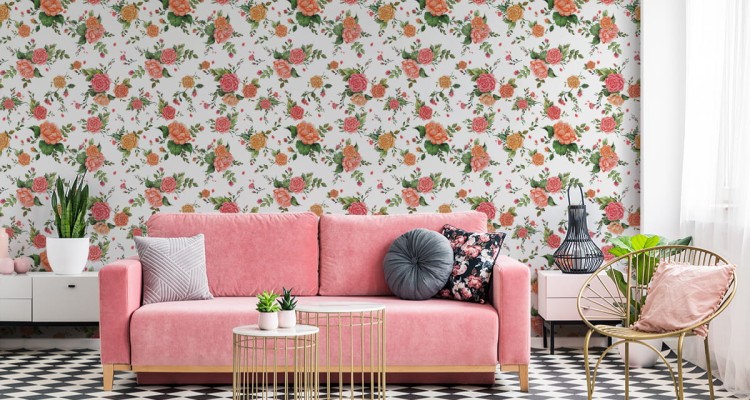 Tapeta Kolorowe Róże - Akwarela