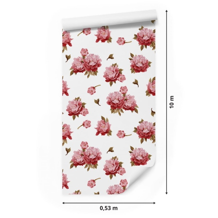 Tapeta Kolorowe Peonie - Akwarela