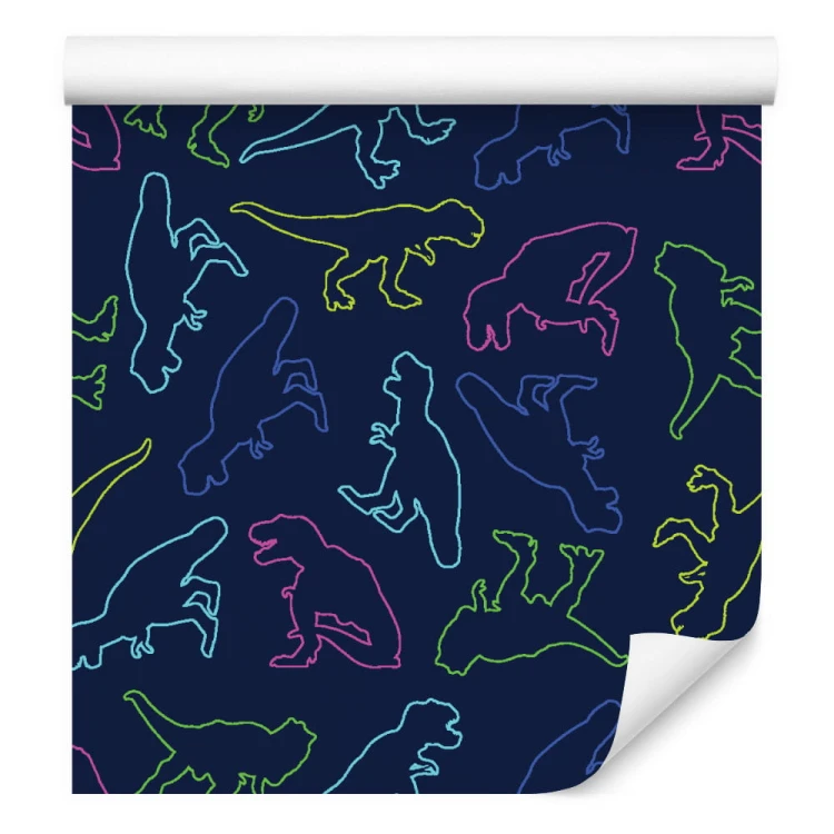 Tapeta W Kolorowe Dinozaury, Do Pokoju Dziecka
