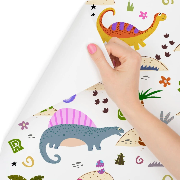 Tapeta Kolorowa Dinozaury Palmy, Do Pokoju Dziecka