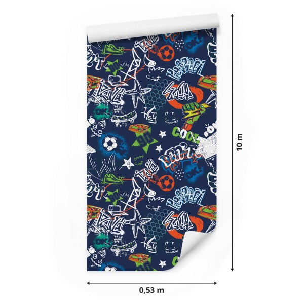 Tapeta Dla Chłopca Graffiti Samochody Piłka Nożna