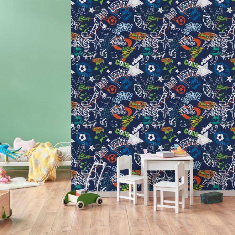 Tapeta Dla Chłopca Graffiti Samochody Piłka Nożna