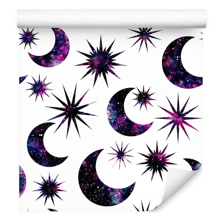 Tapeta Słońce Księżyc W Stylu Galaxy