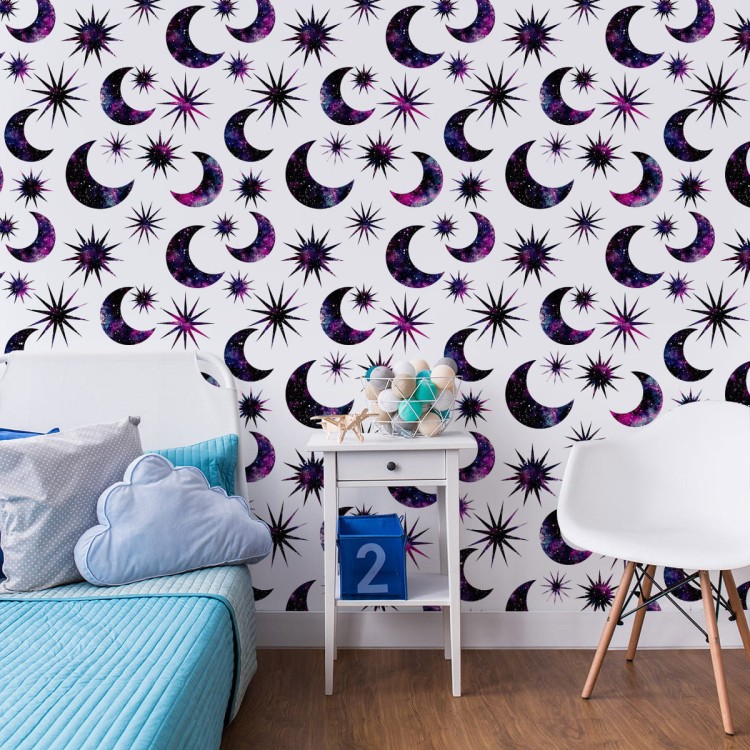 Tapeta Słońce Księżyc W Stylu Galaxy