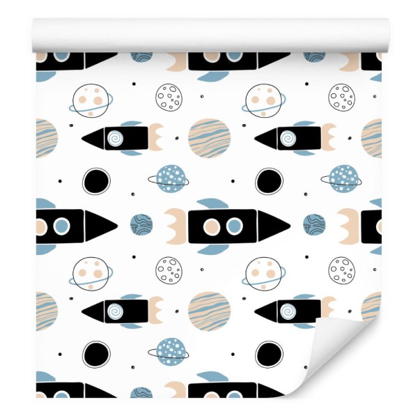 Tapeta Kolorowe Rakiety I Planety