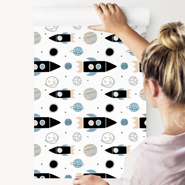 Tapeta Kolorowe Rakiety I Planety