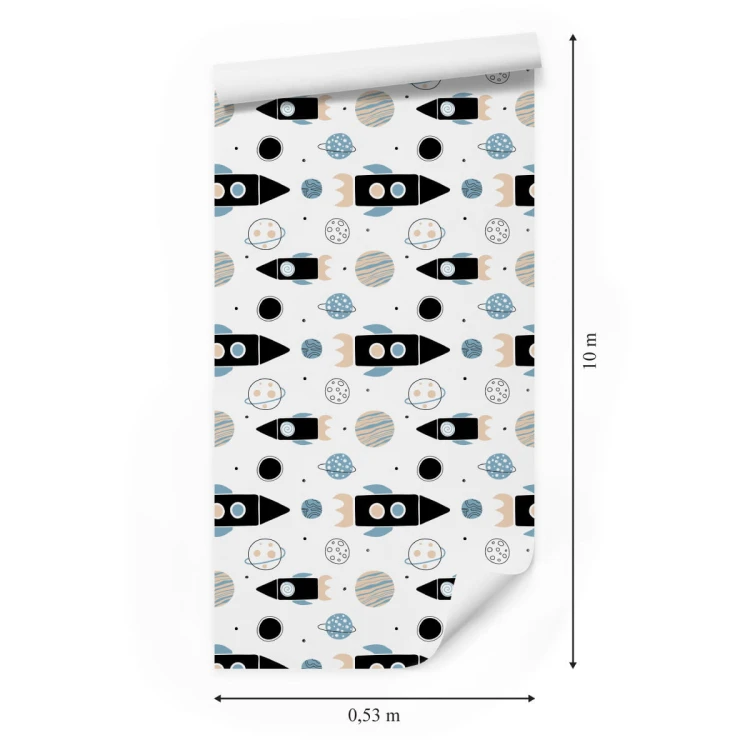 Tapeta Kolorowe Rakiety I Planety