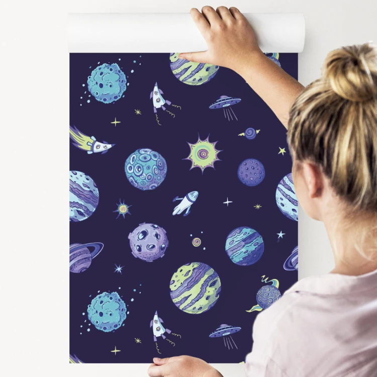 Tapeta Niebieski Kosmos I Planety