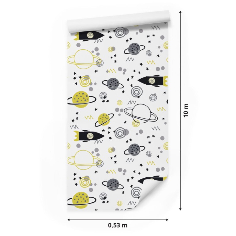 Tapeta Kosmos Rakiety Planety Do Pokoju Dziecka