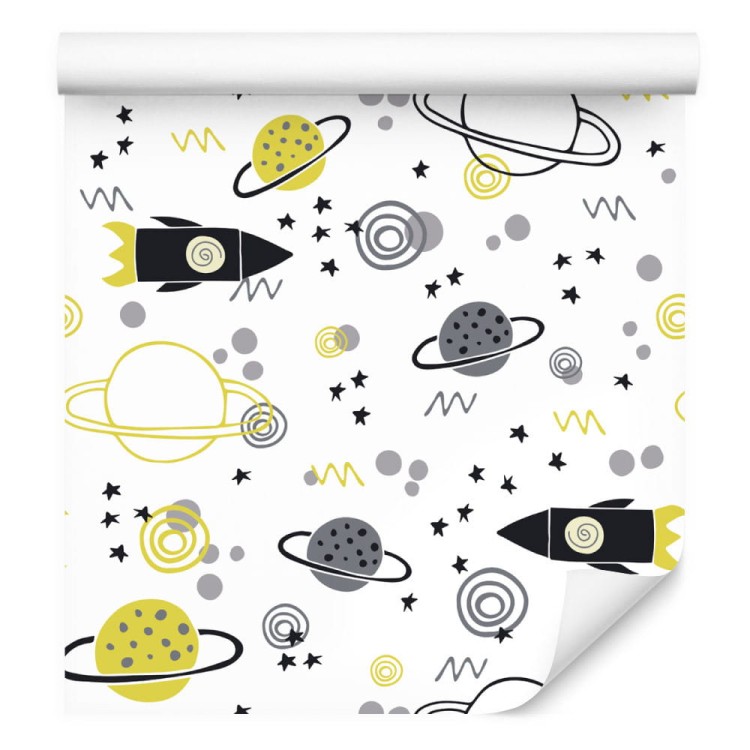 Tapeta Kosmos Rakiety Planety Do Pokoju Dziecka