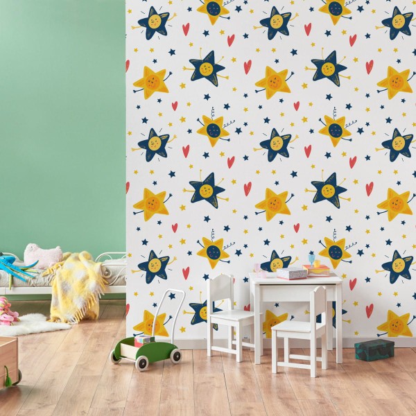 Tapeta Dla Dzieci – Gwiazdki I Serduszka