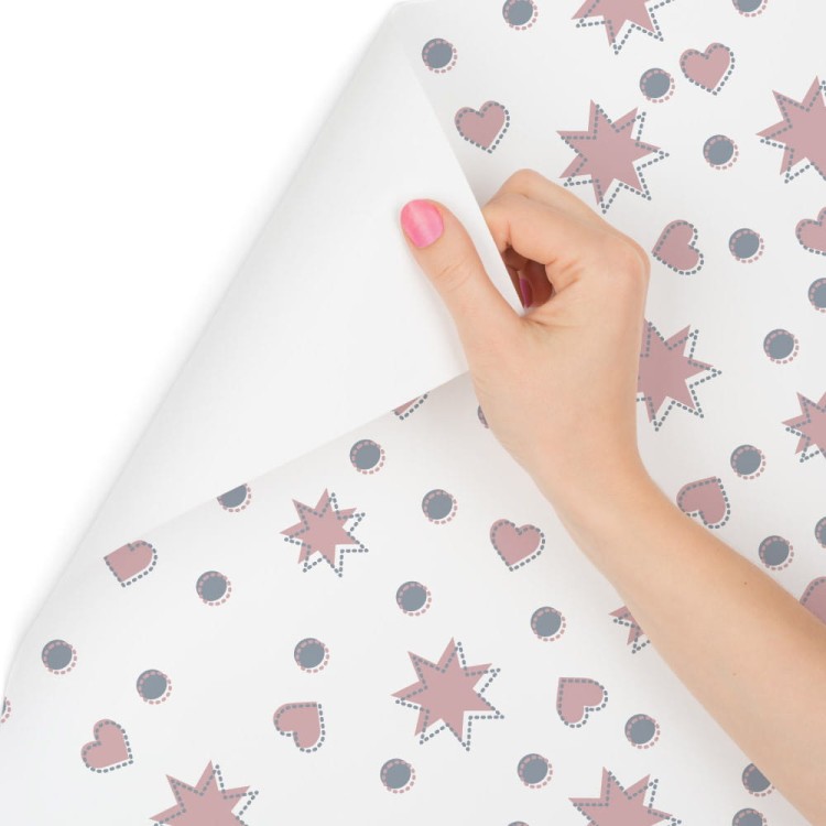 Tapeta Dla Dzieci – Gwiazdki, Serduszka I Kółka