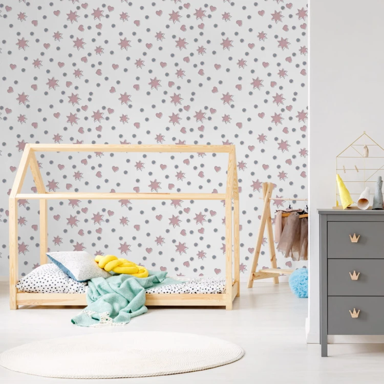 Tapeta Dla Dzieci – Gwiazdki, Serduszka I Kółka