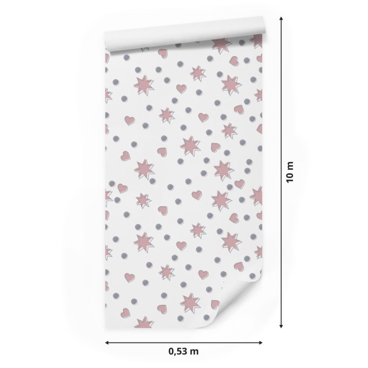 Tapeta Dla Dzieci – Gwiazdki, Serduszka I Kółka