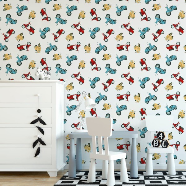 Tapeta Kolorowe Skutery Vintage