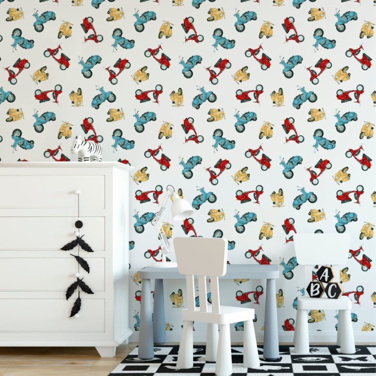 Tapeta Kolorowe Skutery Vintage