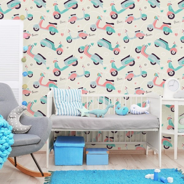 Tapeta Kolorowe Skutery We Wzorki