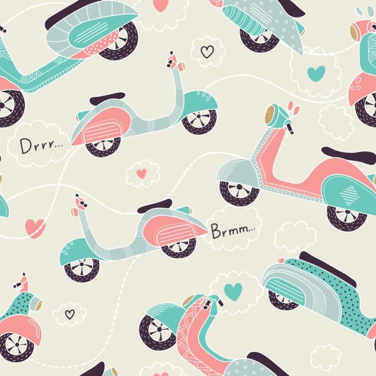 Tapeta Kolorowe Skutery We Wzorki