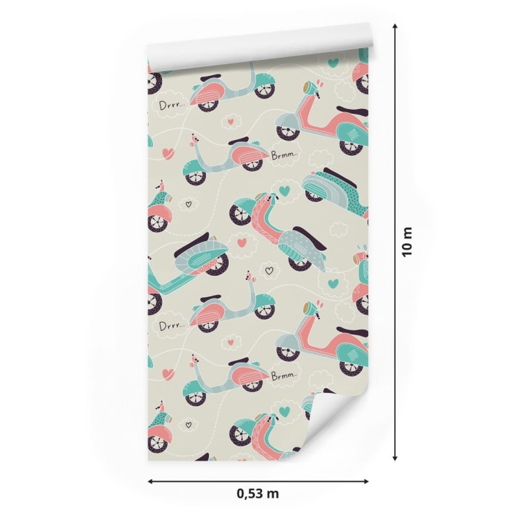 Tapeta Kolorowe Skutery We Wzorki