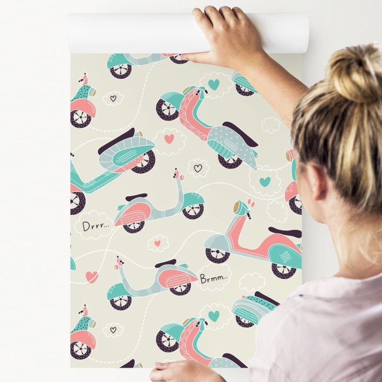 Tapeta Kolorowe Skutery We Wzorki