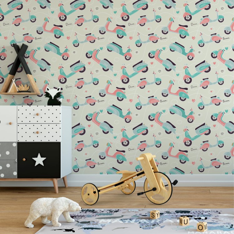 Tapeta Kolorowe Skutery We Wzorki