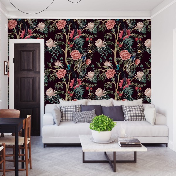 Tapeta Tropikalne Rośliny Z Ptakami