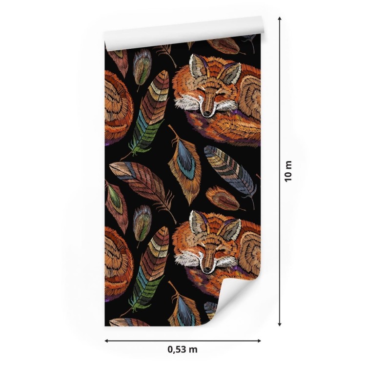 Tapeta Kolorowy Lis Z Piórami