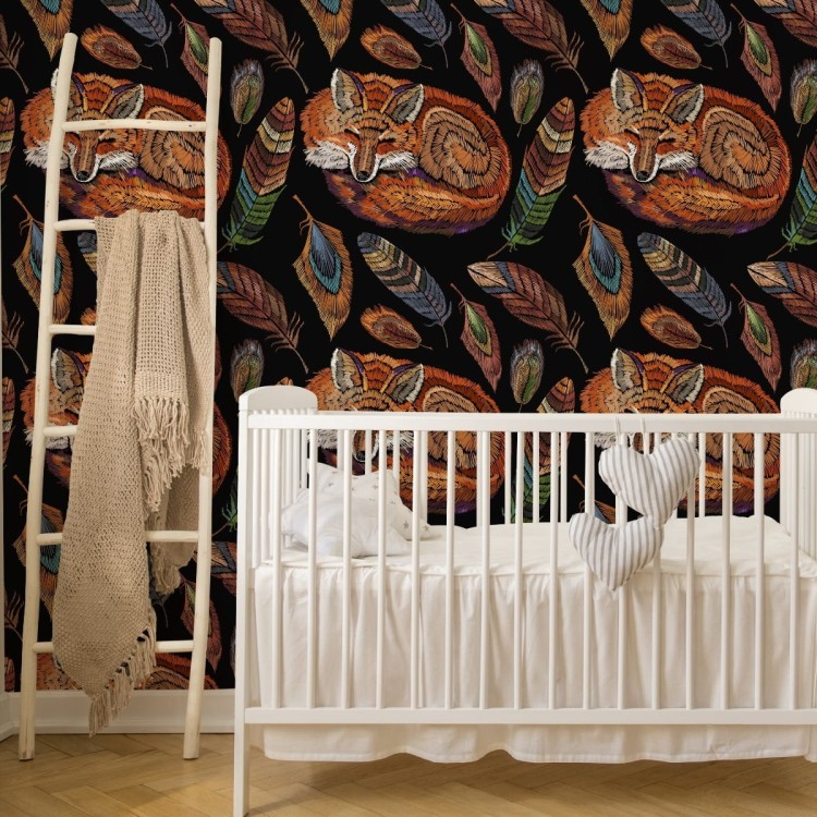 Tapeta Kolorowy Lis Z Piórami