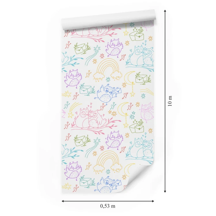 Tapeta Kolorowe Sowy