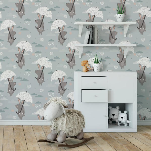 Tapeta Króliki Pod Parasolami