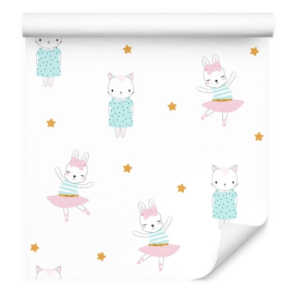 Tapeta Króliki Wśród Gwiazdek