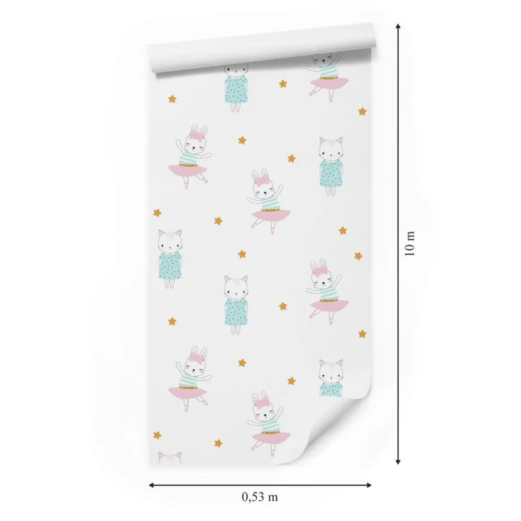 Tapeta Króliki Wśród Gwiazdek