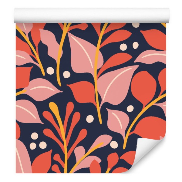 Tapeta Kolorowe Rośliny Styl Retro