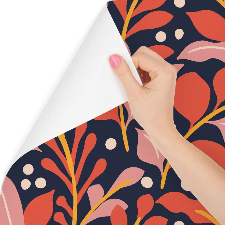 Tapeta Kolorowe Rośliny Styl Retro