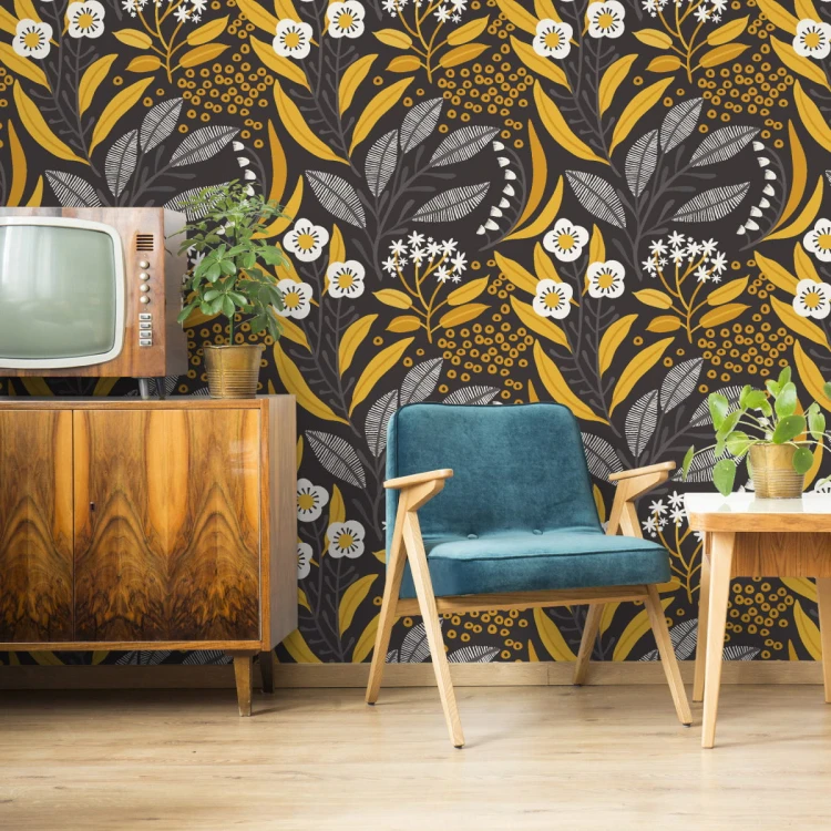 Tapeta Roślinność W Stylu Retro