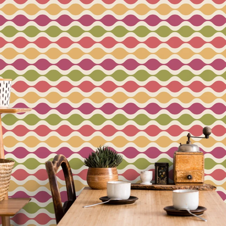 Tapeta Fale W Stylu Retro