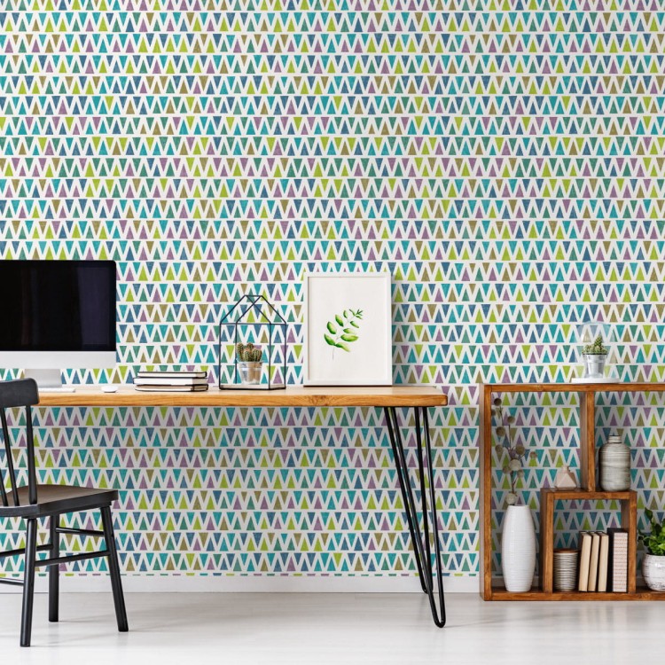 Tapeta Kolorowe Retro Trójkąty