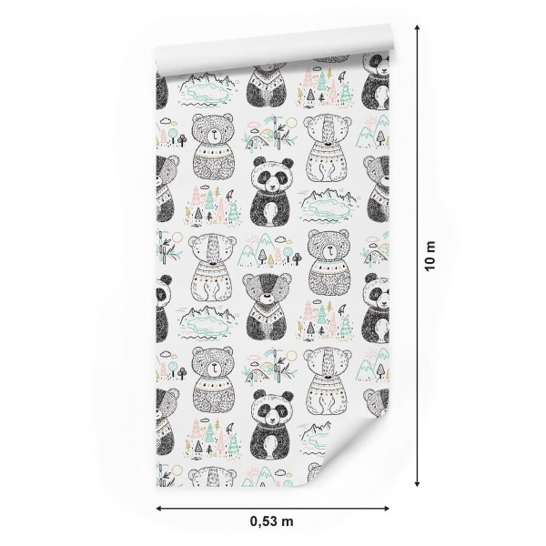 Tapeta Misie Panda Drzewa
