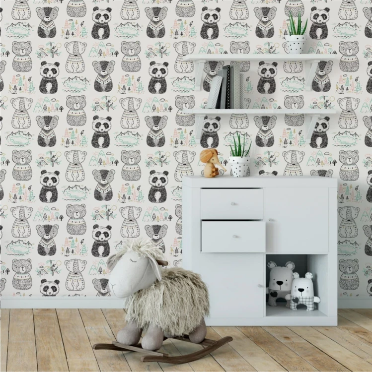 Tapeta Misie Panda Drzewa